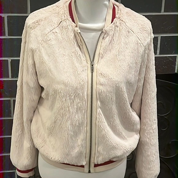 Lavender Brown fur Bomber Jacket/Like New - Picture 4 of 16
